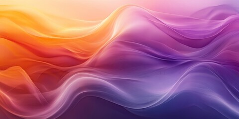 Obraz premium lavender and orange blurred abstract waves design, header banner, Generative AI