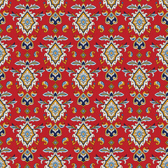 seamless paisley pattern on Red background