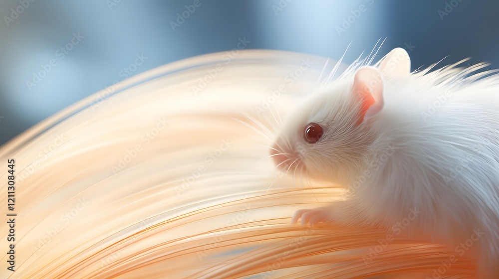 Poster closeup shot of the curled tail of a lab mouse resting on a clean smooth surface showcasing the deli