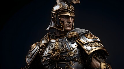 Majestic Roman Soldier Statue with Intricate Armor Details   Heroic Warrior from Ancient Times Showcasing the Craftsmanship and Might of the Roman Empire