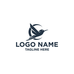 Monogram and minimalist bird logo, bird symbol, cool and elegant logo