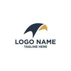 Monogram and minimalist bird logo, bird symbol, cool and elegant logo