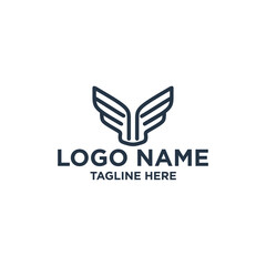 Monogram and minimalist bird logo, bird symbol, cool and elegant logo
