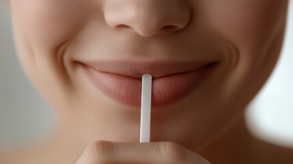 Obraz premium Woman maintaining oral hygiene with toothbrush in mouth for healthy teeth and fresh breath