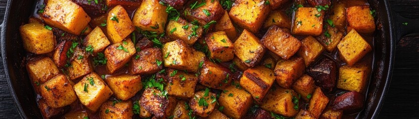Delicious Roasted Butternut Squash Recipe Simple, Fall-Inspired Dish with Crispy Cubes, Golden Brown Color, and Earthy Flavors Perfect for Thanksgiving or Any Autumn Gathering Easy to Make, Healthy