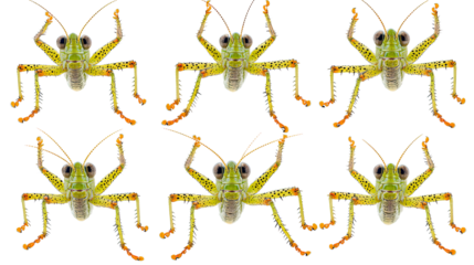 Green Grasshopper Collection on Transparent Background Generative AI