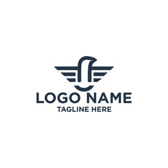 Monogram and minimalist bird logo, bird symbol, cool and elegant logo
