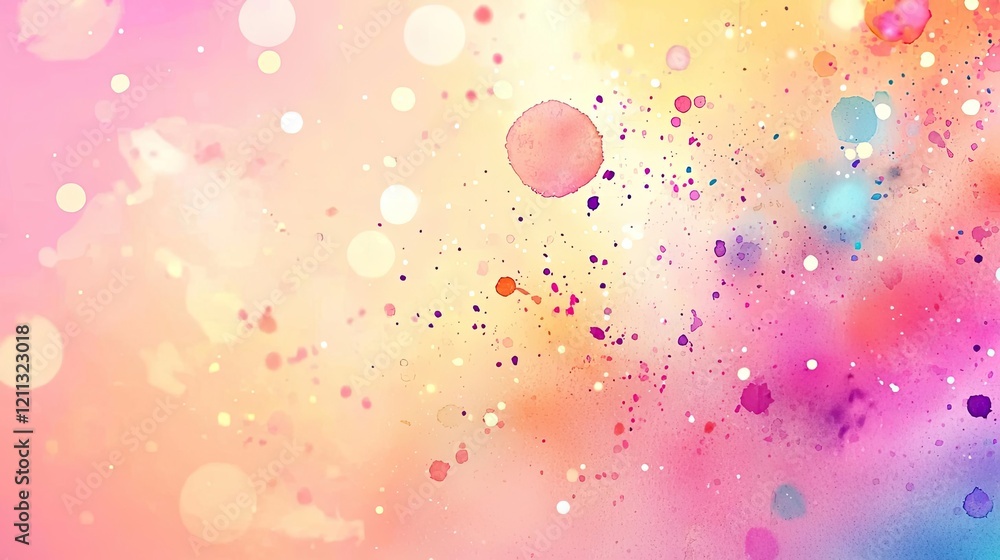 Poster splattered watercolor idea. colorful abstract background with vibrant splashes and soft gradients, i