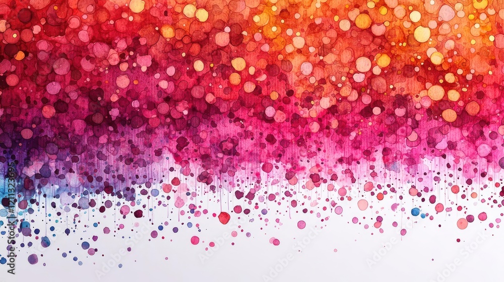 Poster splattered watercolor idea. vibrant gradient background with colorful bokeh effects in various shade