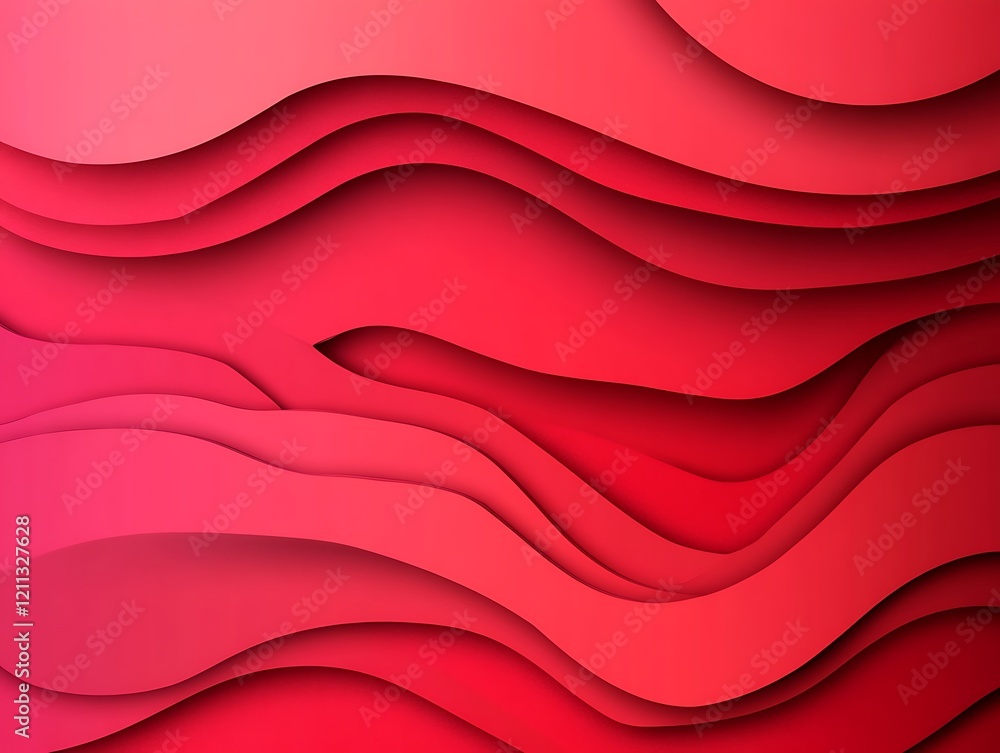 Poster abstract red layered wave design background