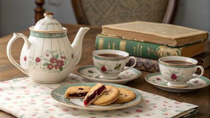 Fototapeta premium cup of tea and cookies