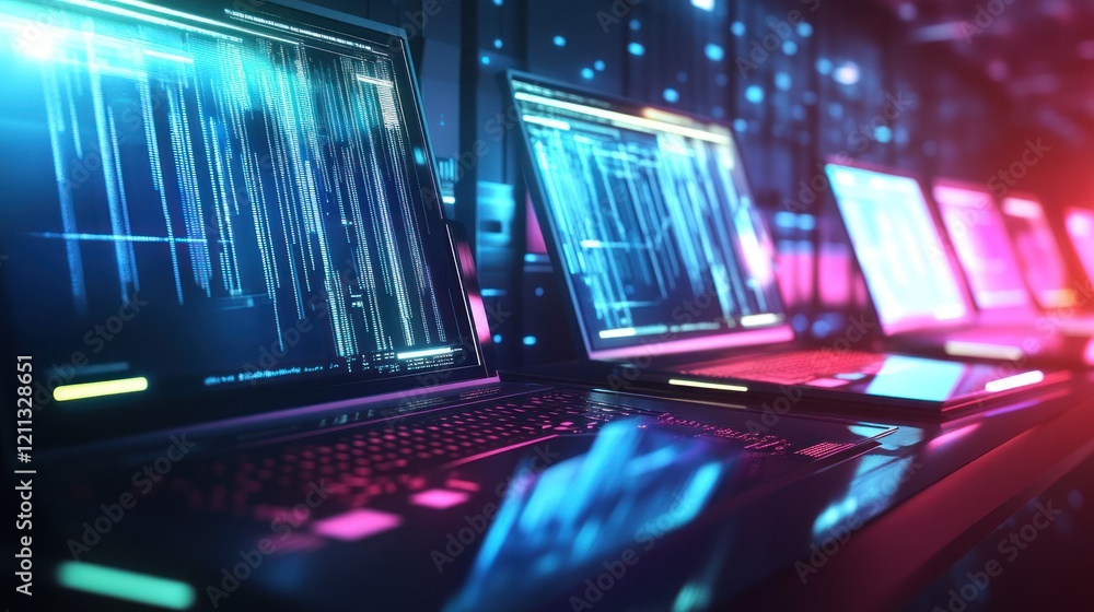 Poster cybernetic data streams: a glimpse into the digital realm