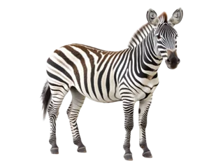 Fotobehang zebra standing isolated on transparent background © roy9