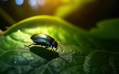 Fototapeta premium A Beetle on a Leaf