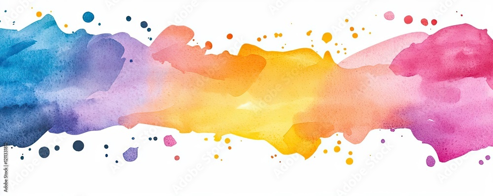 Aufkleber splattered watercolor idea. a vibrant watercolor splash with blending colors creating a beautiful ab