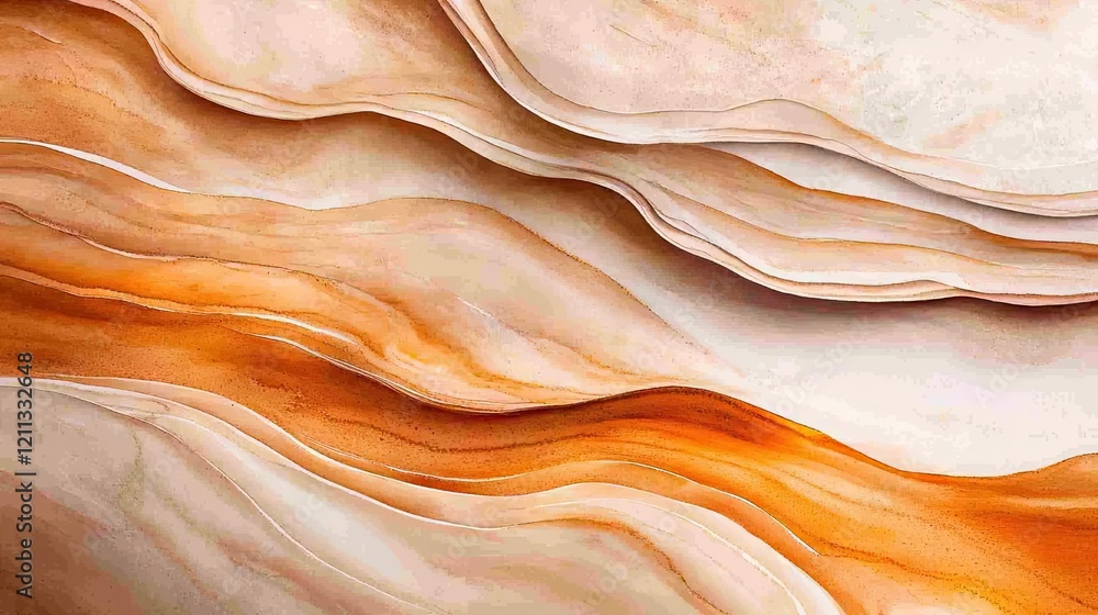 Poster Rustic watercolor concept. Abstract layered textures in warm colors create a soothing visual experience.