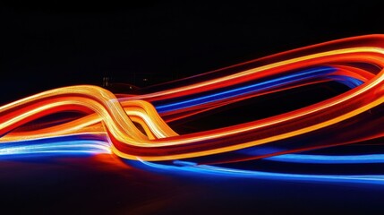 Abstract Light Trails: A Symphony of Color and Motion