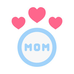 mom round love flat style