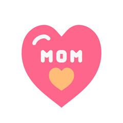 mom heart love flat style