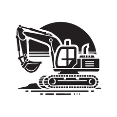 Excavator Silhouette Icon vector art illustration 3