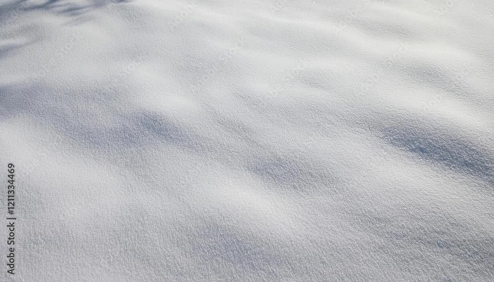 Poster smooth pristine snow texture with soft natural light shadows, perfect for seasonal winter background