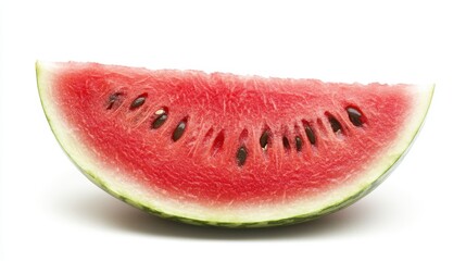 Fresh Juicy Slice of Watermelon Showcasing Bright Red Flesh