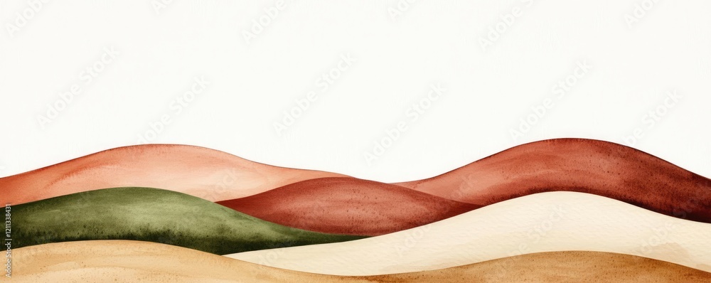 Poster rustic watercolor concept. abstract design featuring colorful undulating waves on a clean background