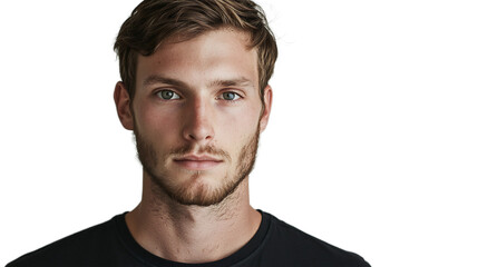 Obraz premium Portrait of a Young Man with Blonde Hair and Green Eyes