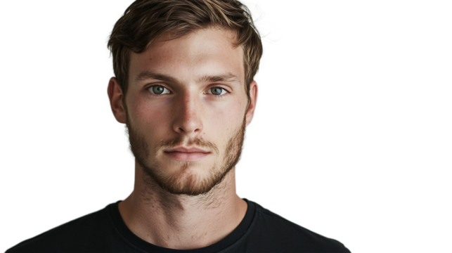 Portrait of a Young Man with Blonde Hair and Green Eyes