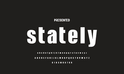 Digital modern alphabet font. Creative abstract urban, futuristic, fashion, sport, minimal technology typography.  Simple vector illustration with number