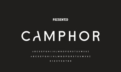 Digital modern alphabet font. Creative abstract urban, futuristic, fashion, sport, minimal technology typography.  Simple vector illustration with number