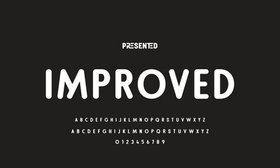 Digital modern alphabet font. Creative abstract urban, futuristic, fashion, sport, minimal technology typography.  Simple vector illustration with number