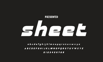 Digital modern alphabet font. Creative abstract urban, futuristic, fashion, sport, minimal technology typography.  Simple vector illustration with number