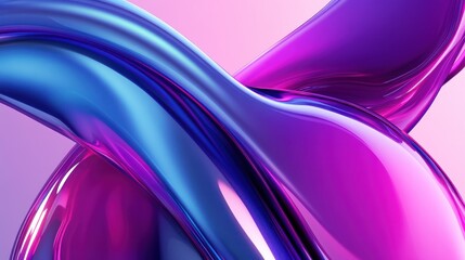 Obraz premium Abstract swirling blue purple liquid forms, soft background, design element