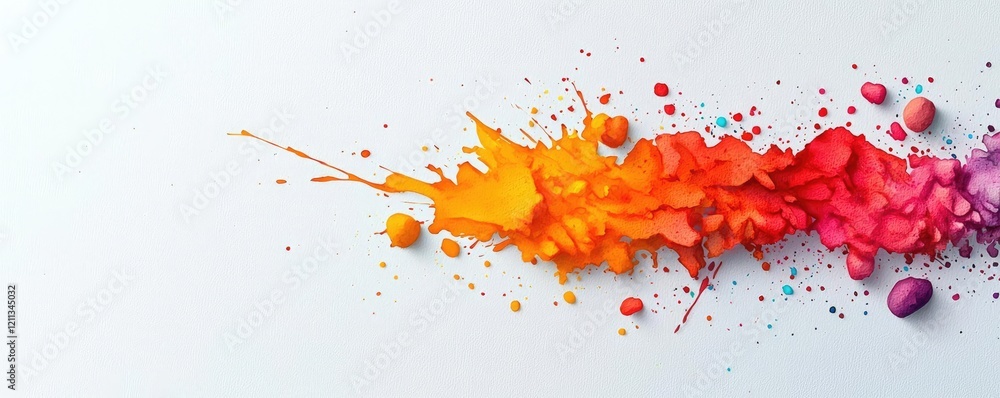 Poster splattered watercolor idea. vivid paint splash with vibrant colors creating a dynamic artistic backg