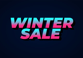 Winter sale. Text effect for social media promotion ads