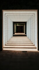 Geometric Architecture  White Tunnel  Lines  Shadows  Perspective  Pathway  Modern Design