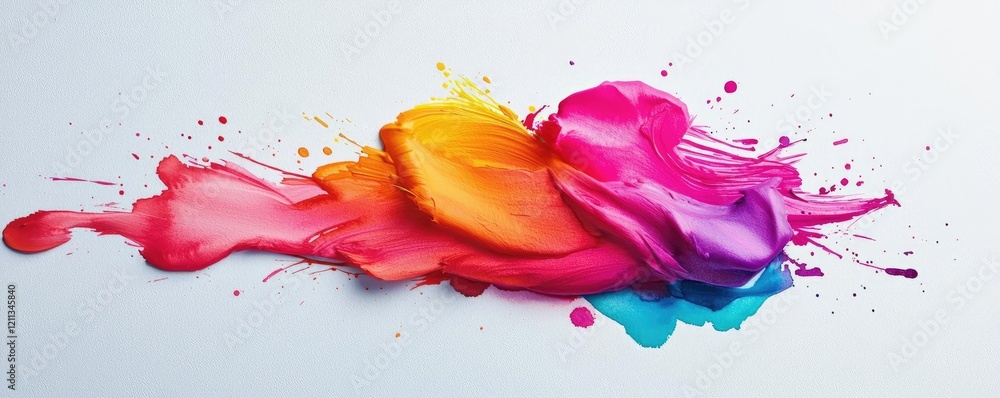 Poster splattered watercolor idea. vibrant splash of colorful paint creating an artistic and dynamic compos