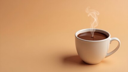 Aromatic Steam Rising from a Cup of Warm Beverage on a Soft Background