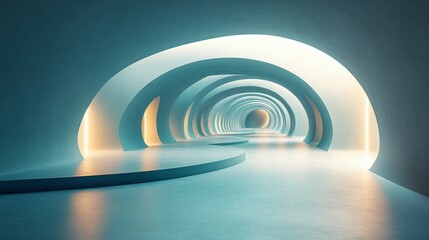 Obraz premium Abstract Architectural Tunnel Design With Light
