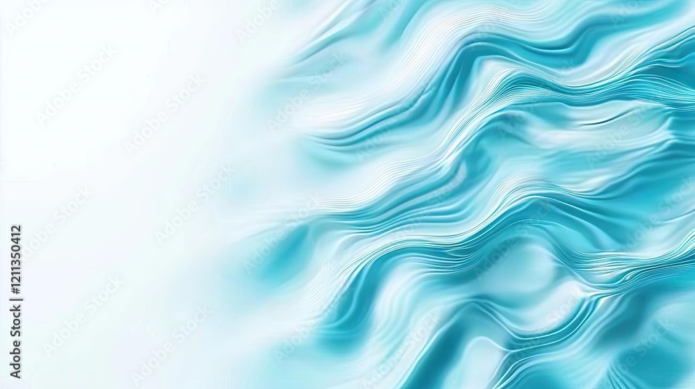 Aufkleber water watercolor concept. abstract soft blue waves creating a calming and serene visual effect.