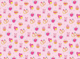 seamless background with hearts