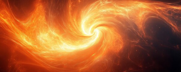 Abstract flaming vortex with dynamic orange gradients, Generative AI