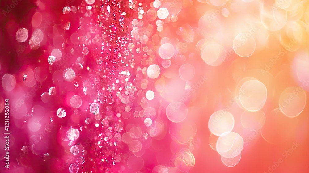 Poster splattered watercolor idea. a vibrant abstract background with shimmering bokeh lights in pink and o