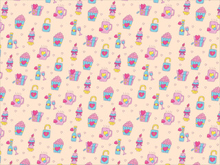 cute seamless pattern with flowers