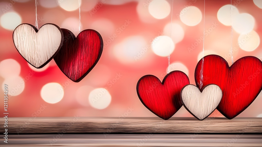 Aufkleber stunning arrangement of vibrant heart shaped in bold tones glowing against a radiant gradient backgr