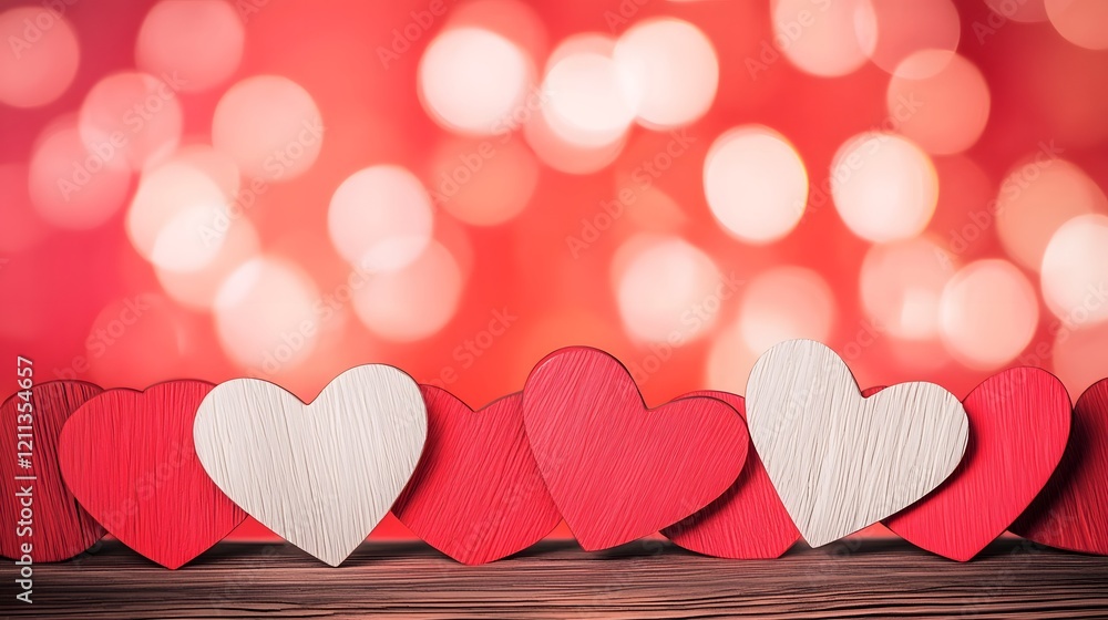 Aufkleber Radiant and lively heart shaped designs in an array of bold colors layered on a vibrant gradient background creating an eye catching and cheerful composition ideal for romantic special events