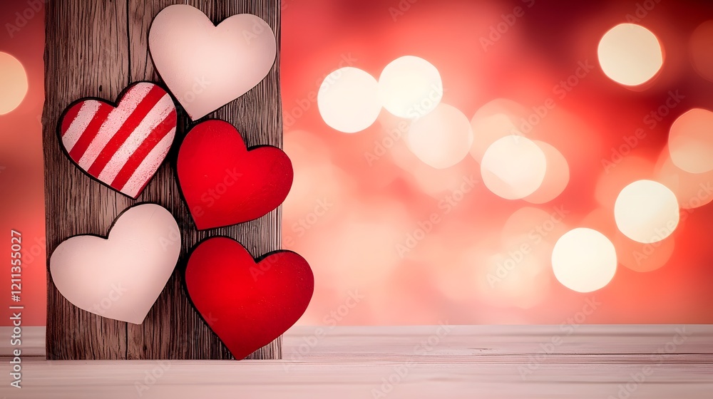 Aufkleber Bold and colorful heart arranged in an exciting vibrant pattern on a luminous radiant gradient background creating a festive Valentine s Day atmosphere filled with love and romance