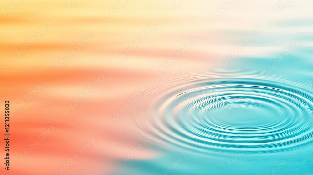 Aufkleber water watercolor concept. soft ripples creating a serene ambiance in tranquil water with gradient co
