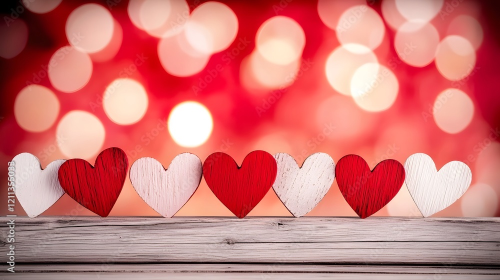 Aufkleber Striking and colorful heart shaped arranged in an eye catching vibrant pattern over a luminous radiant gradient background creating an exciting and romantic Valentine s Day atmosphere